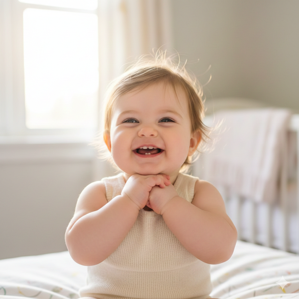 Baby Girl Portrait with Soft Natural Lighting and Cute Expression