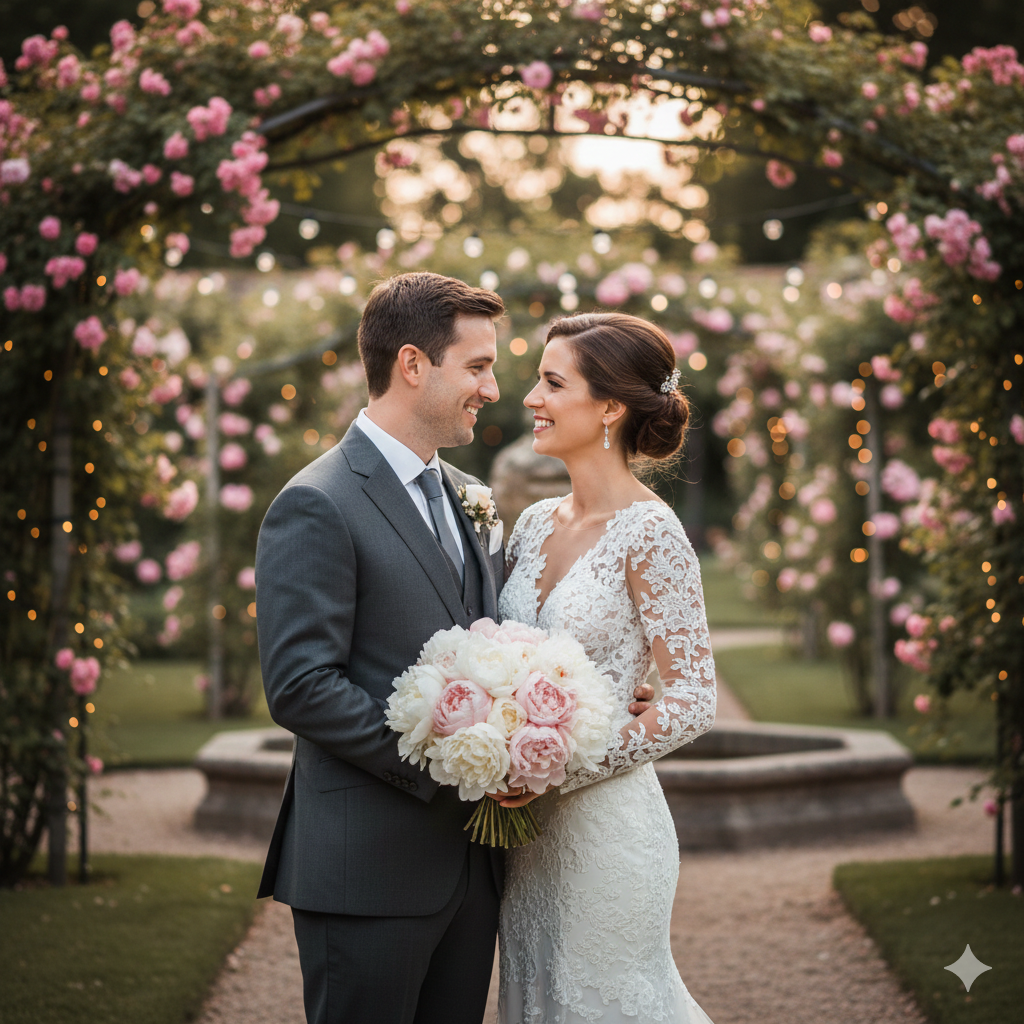 24. Elegant Wedding Couple Portrait for Social Media