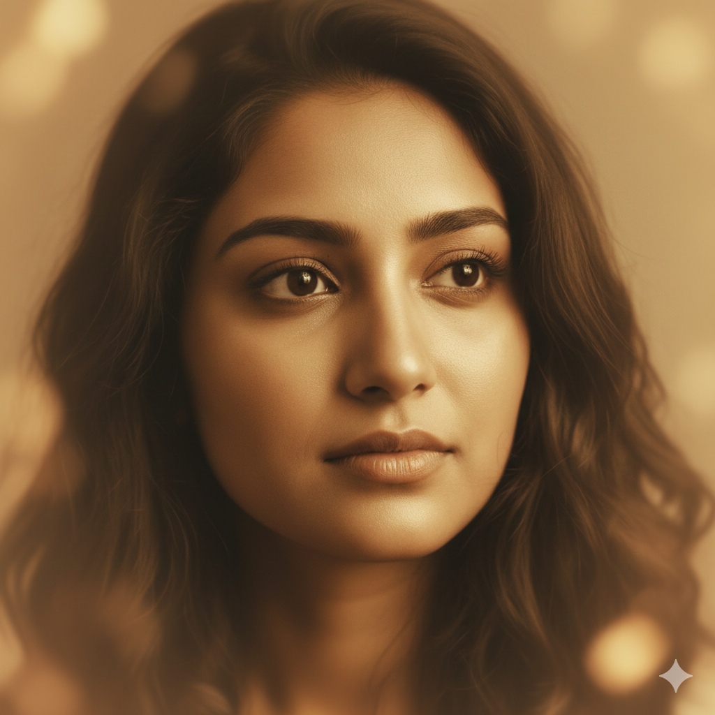 Close‑Up Indian Girl Portrait with Soft Focus