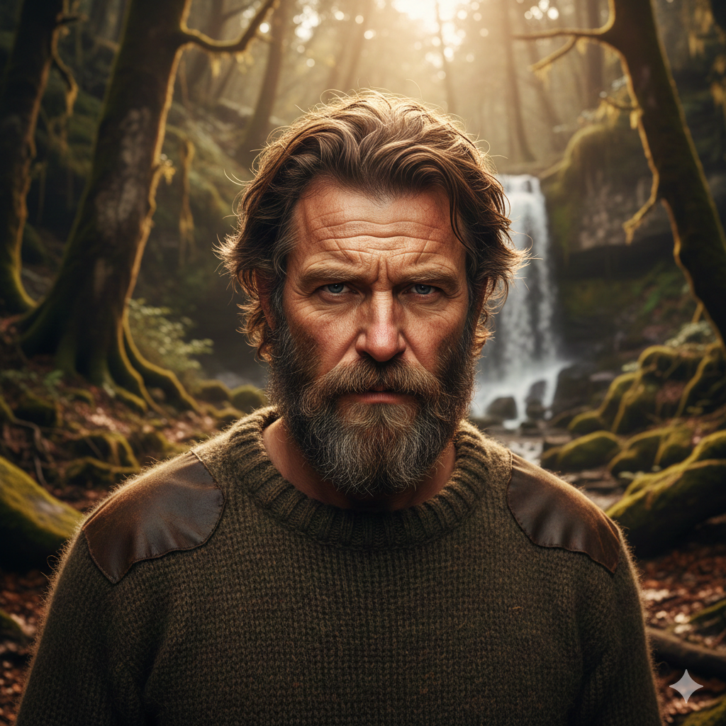 Rugged Man Portrait with Natural Textures