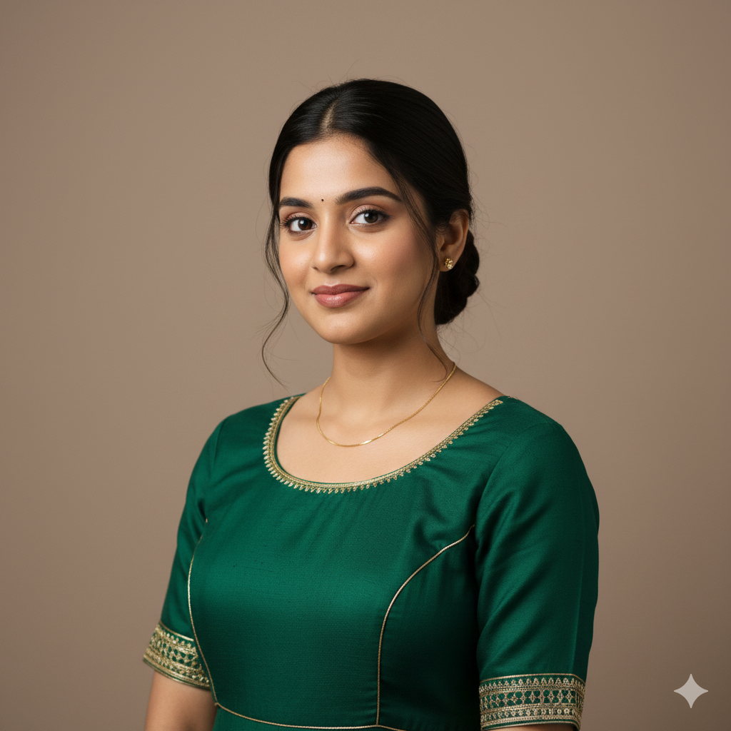 19. Simple and Classy Girl in Lehenga Headshot