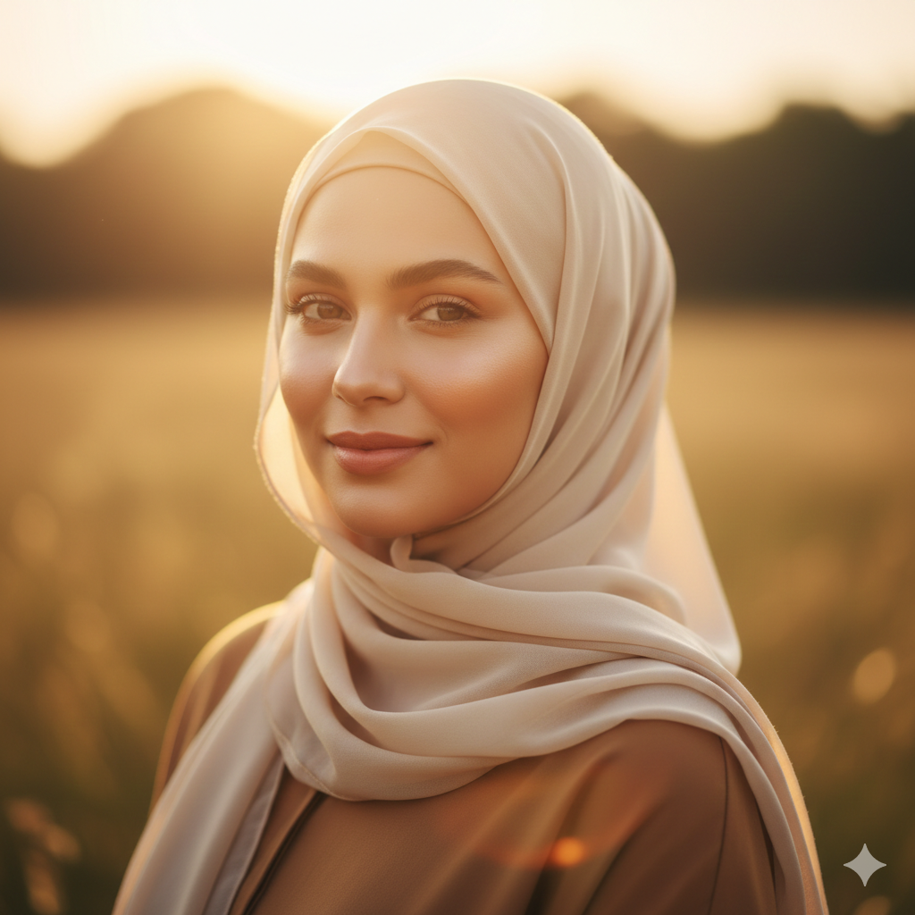 16. Modest Muslim Woman Photo with Warm Skin Tones