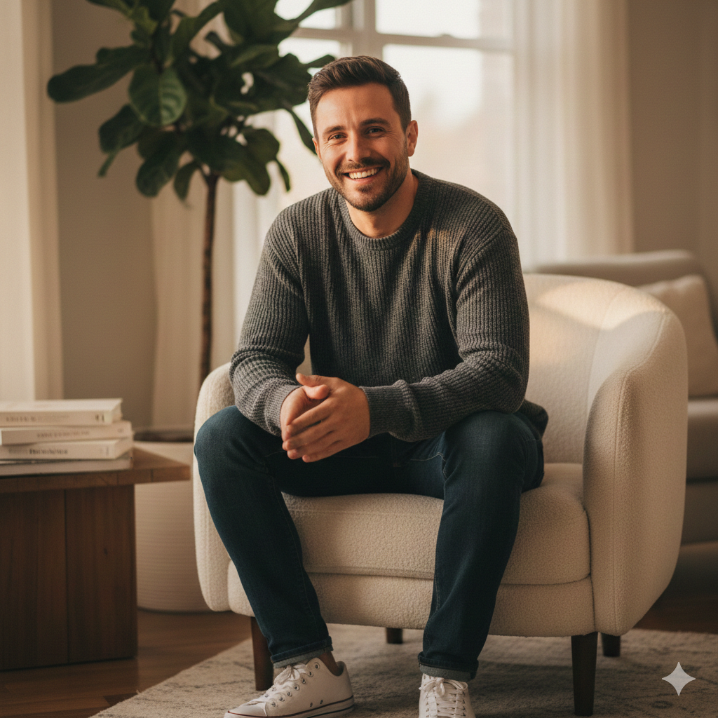 Modern Casual Man Portrait with Soft Lighting