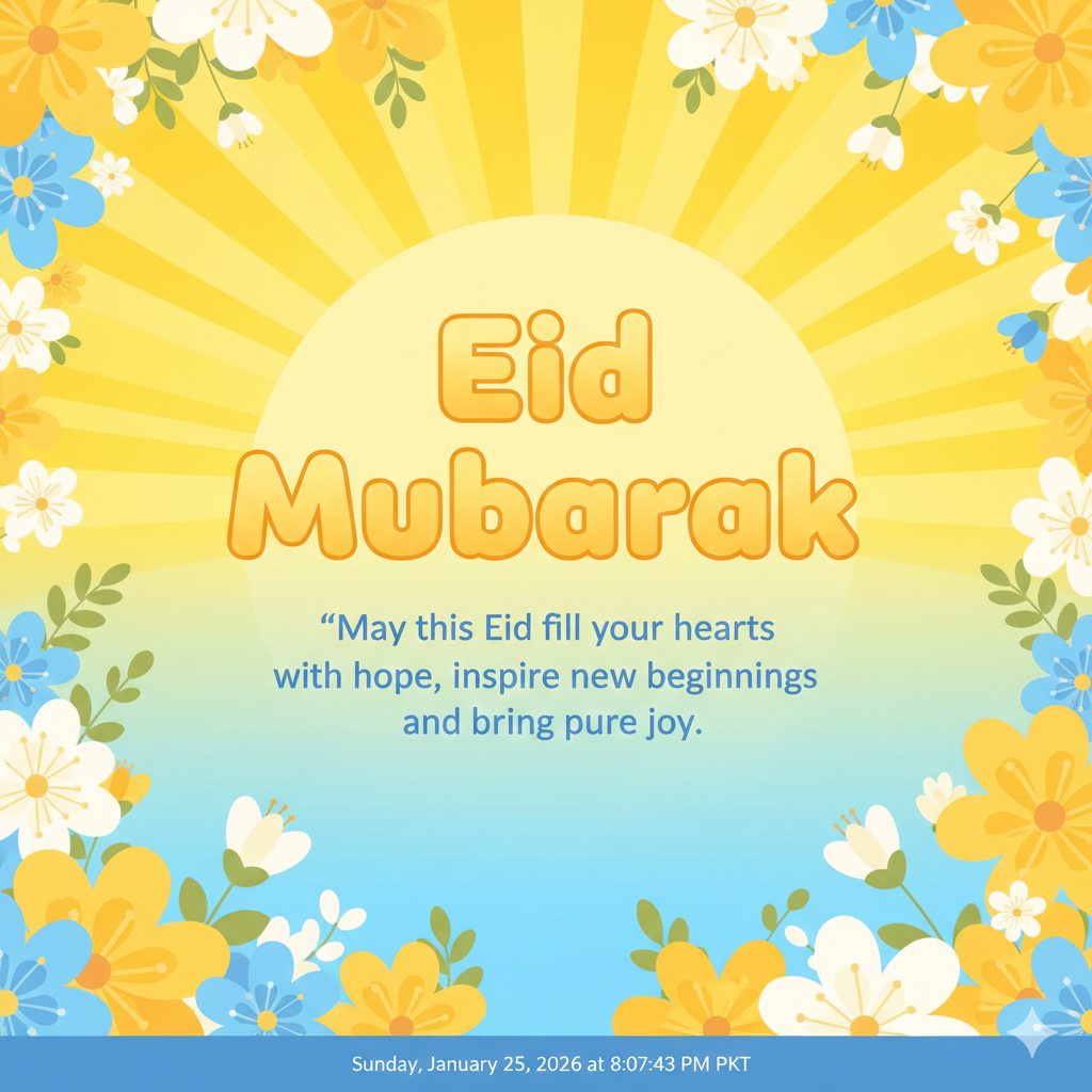 Eid Mubarak Image with Hope and Happiness Quote