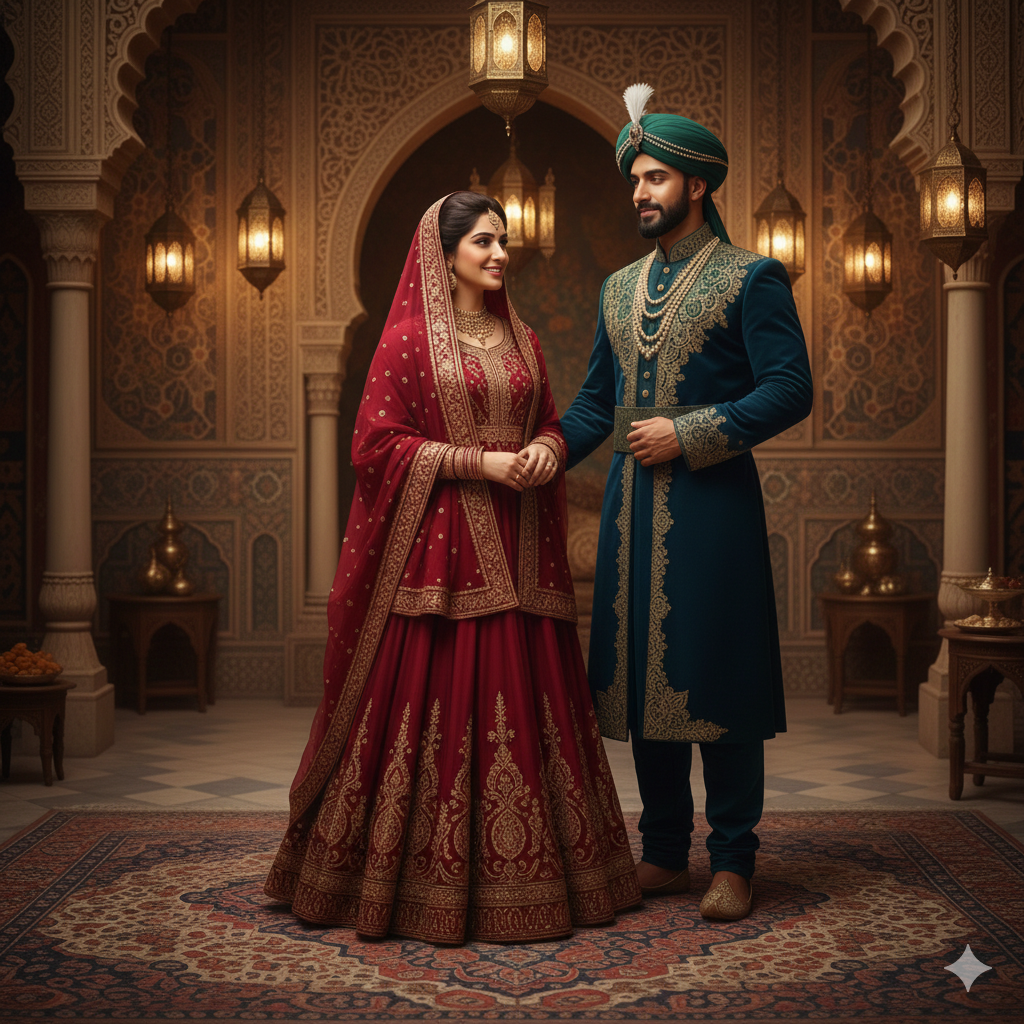 Traditional Muslim Couple Image with Cultural Vibes