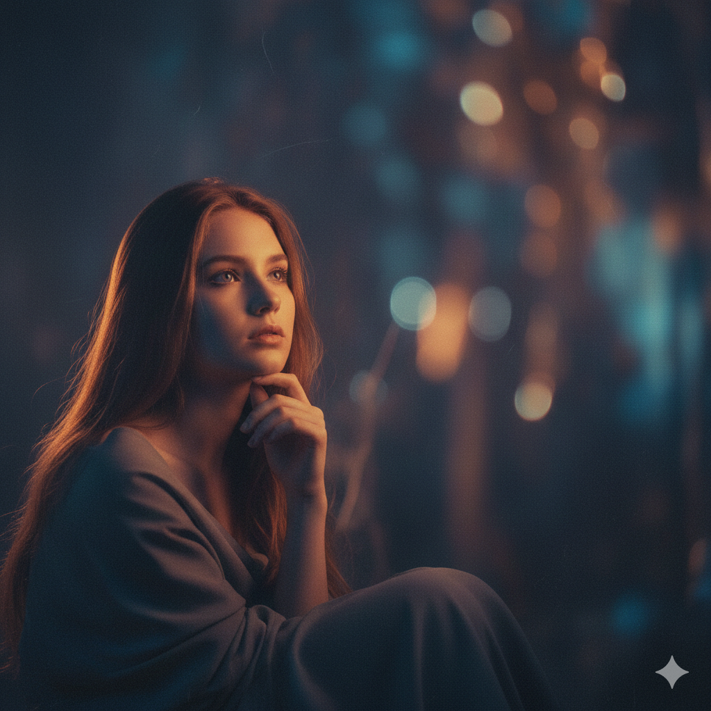 Creative Modern Girl Photo with Soft Artistic Lighting