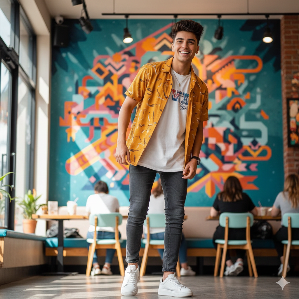 23. Stylish Boy Portrait with Modern Social Media Vibes