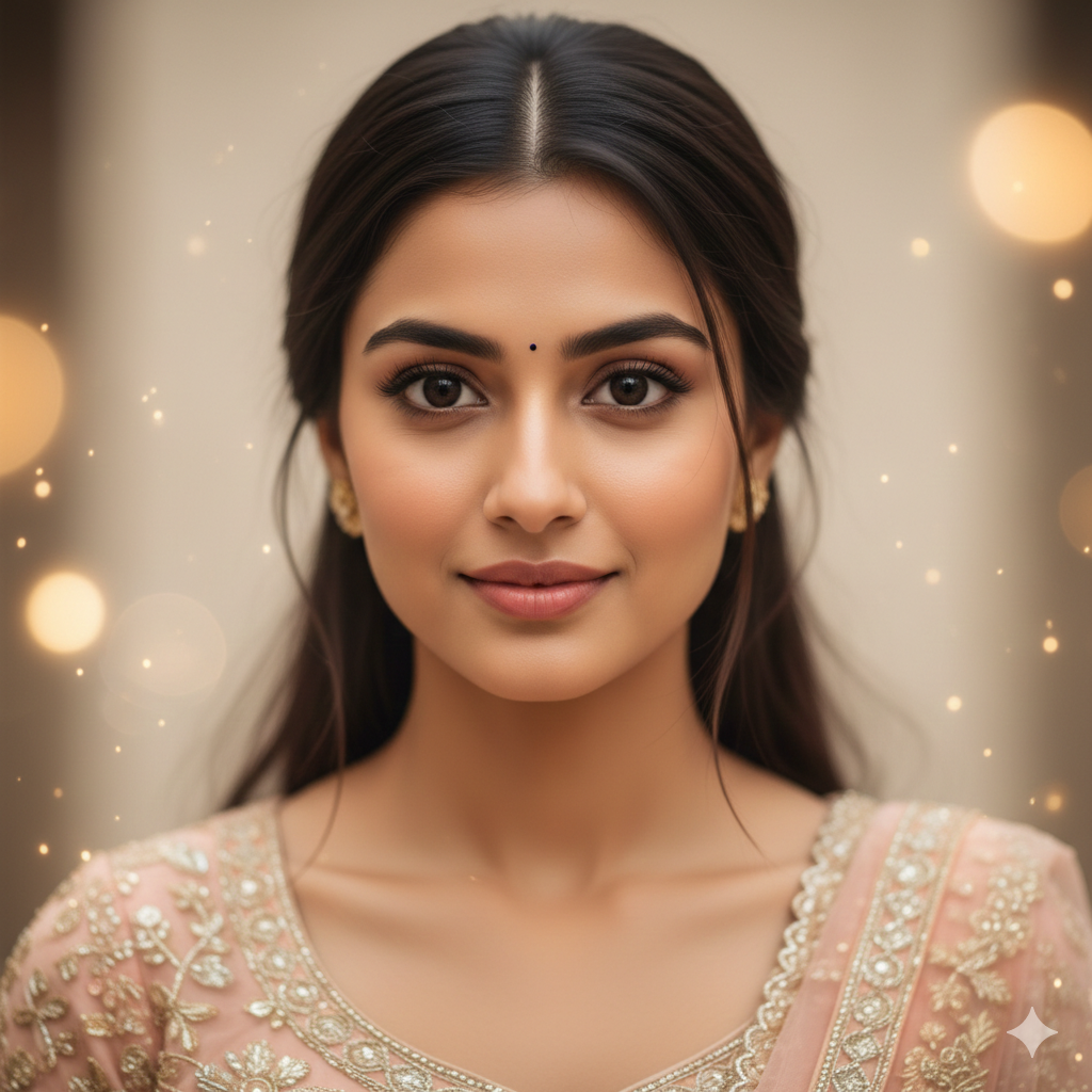10. Close‑Up Portrait of Girl in Lehenga with Soft Focus