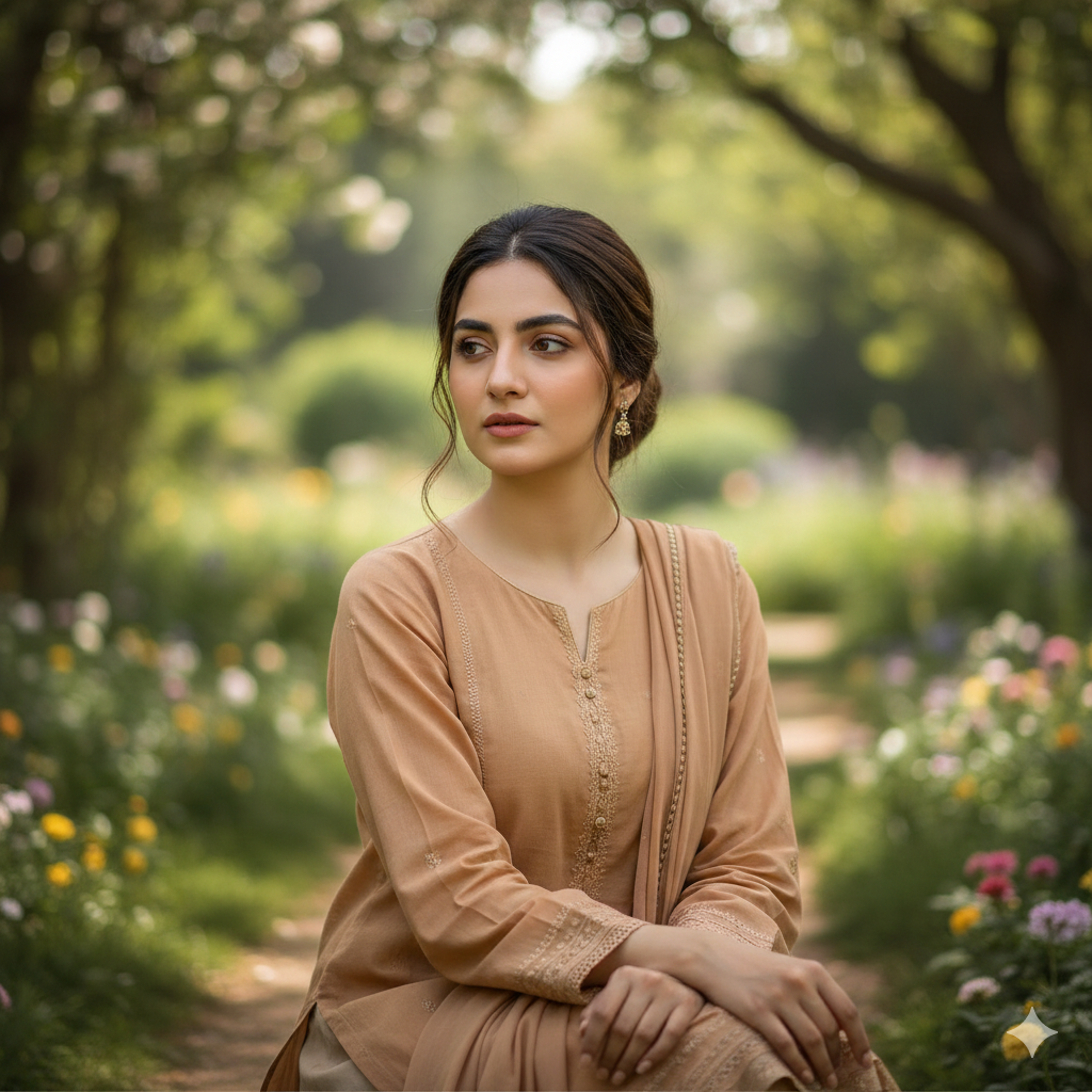14. Traditional Pakistani Style Photo with Calm Expression