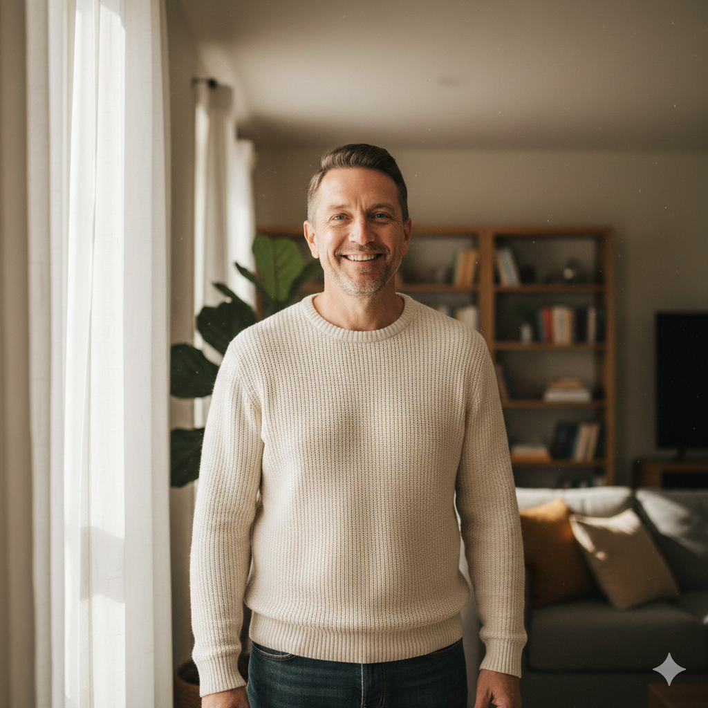 Smiling Friendly Man Natural Light Portrait