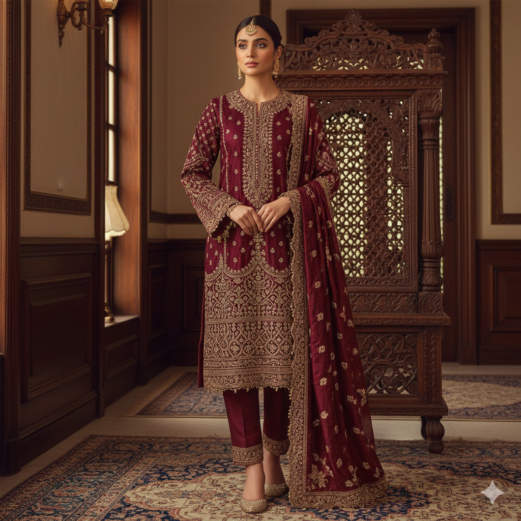 10. Classic Desi Shalwar Kameez Portrait in High Resolution