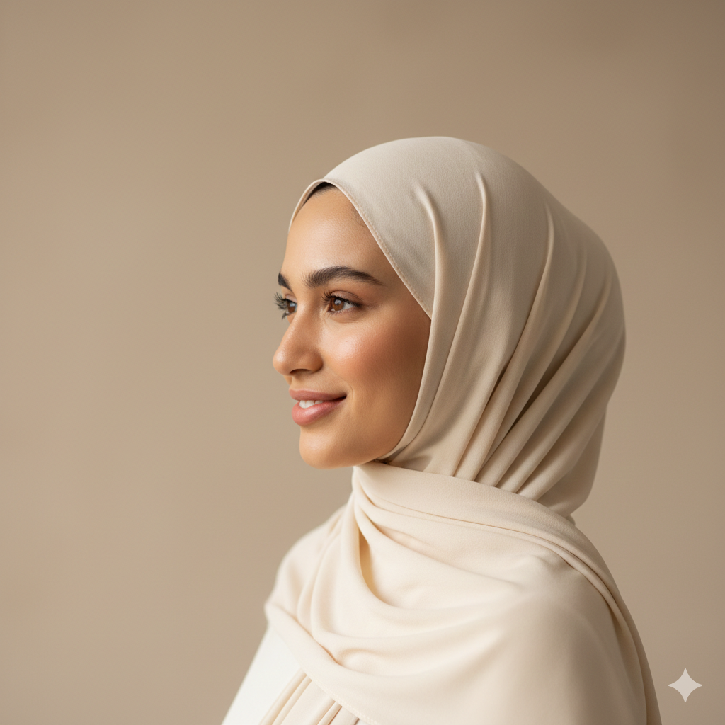 Stylish Hijab Girl Profile Picture with Neutral Background