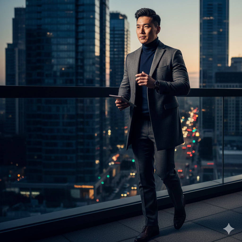 Modern Businessman Coat Suit Photo Style