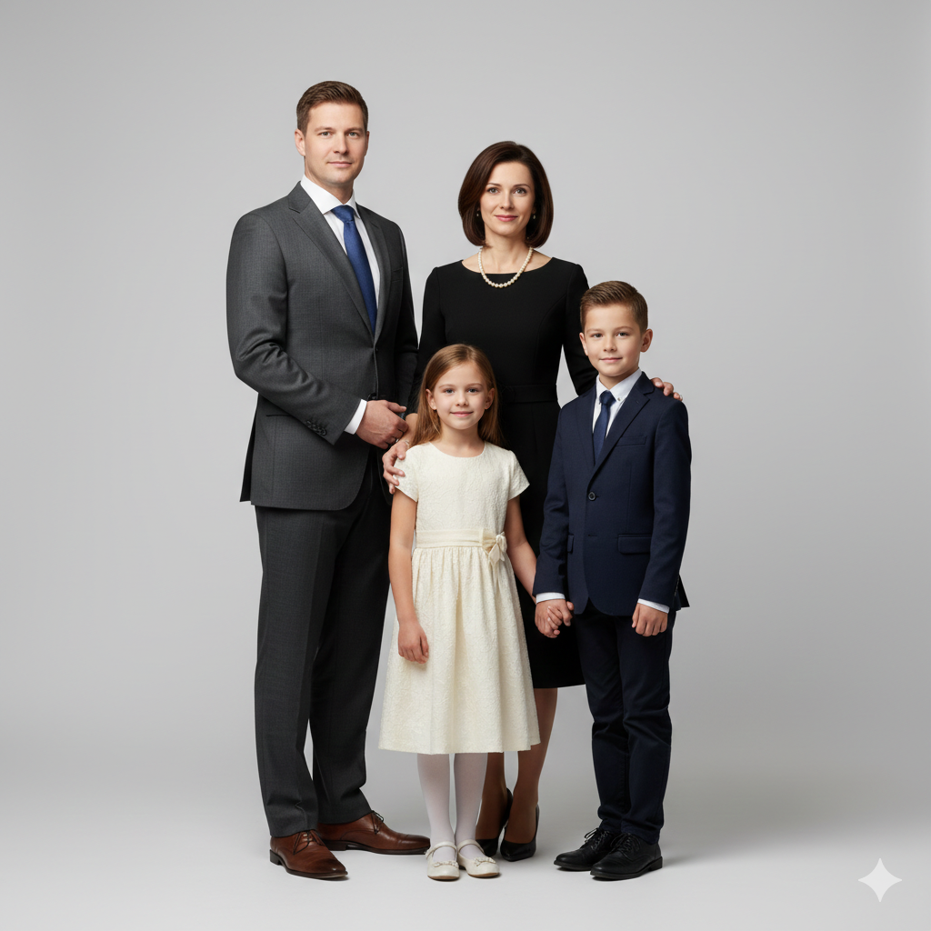 9. Studio-Style Family Portrait with Soft Lighting
