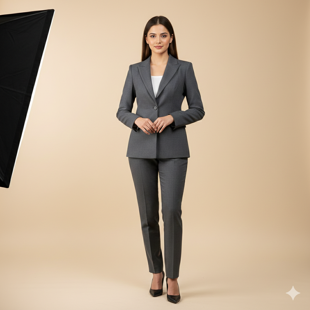 Professional Indoor Coat Suit Photo Setup