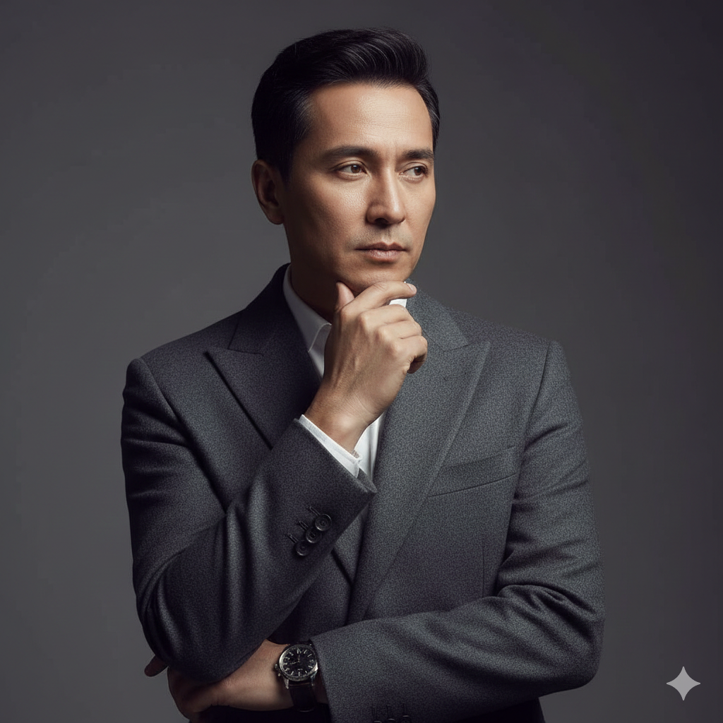 Elegant Grey Coat Suit Photo with Soft Shadows