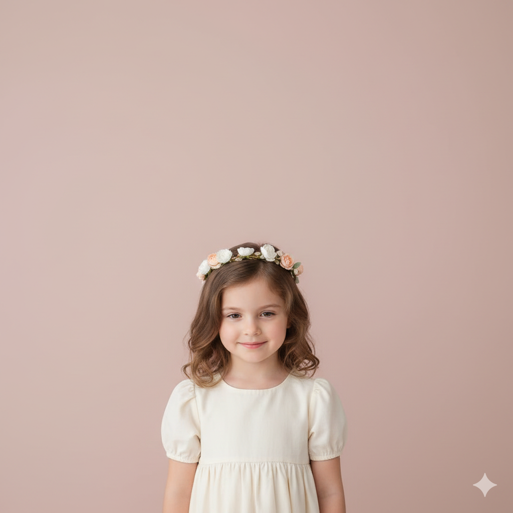 Minimalist Birthday Girl Portrait with Soft Colors