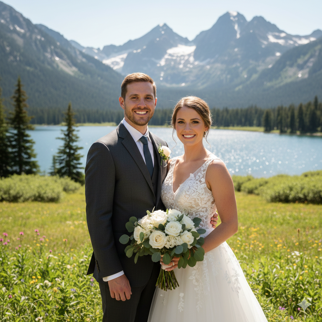 18. High‑Resolution Wedding Couple AI Photo Prompt