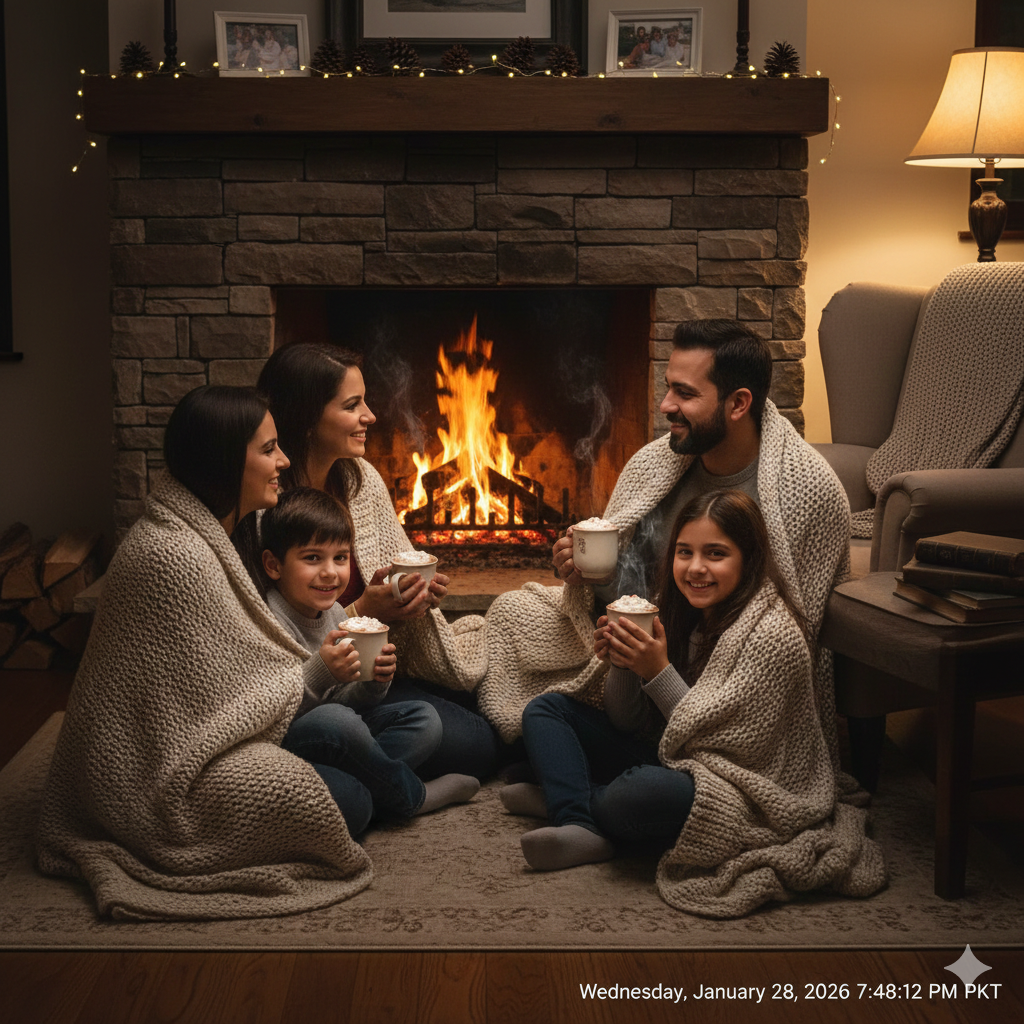 11. Indoor Family Portrait with Cozy Home Vibes