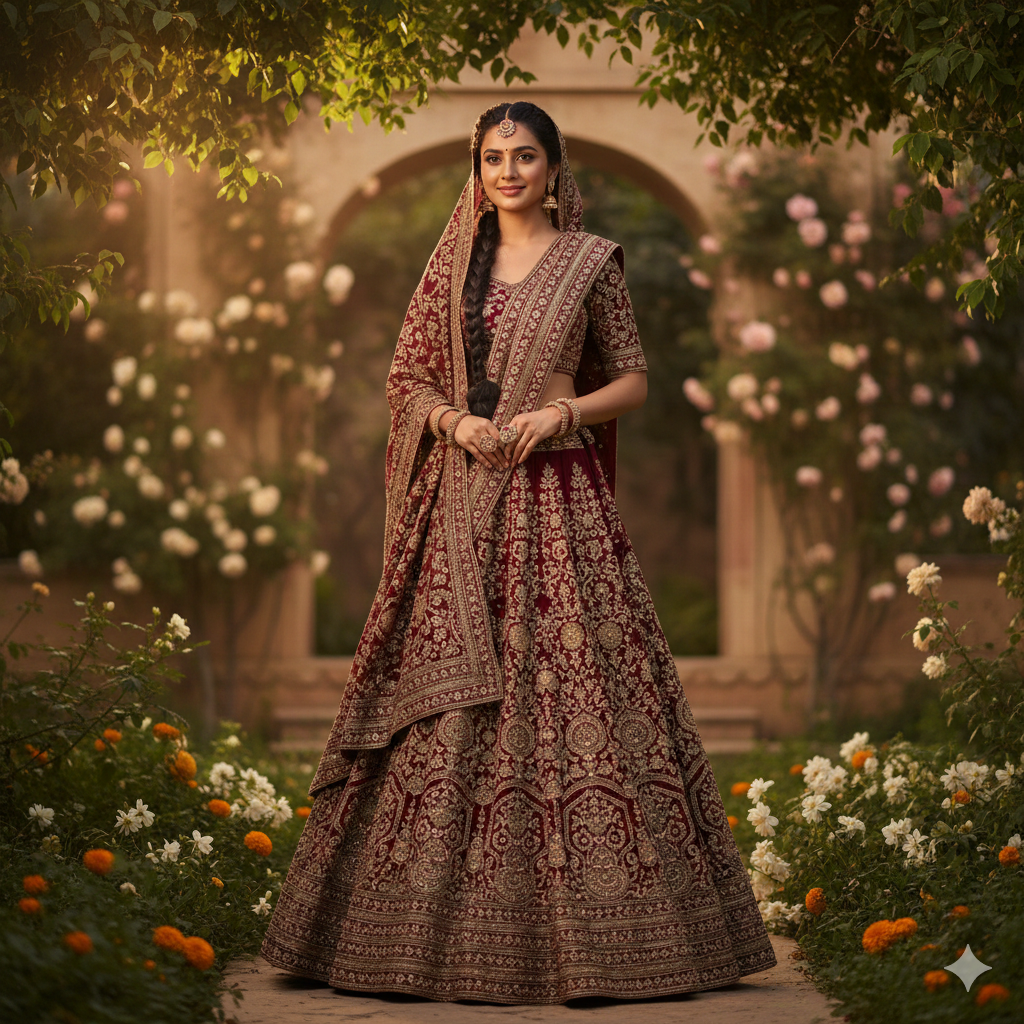 Girl in Lehenga Portrait with Soft Natural Lighting