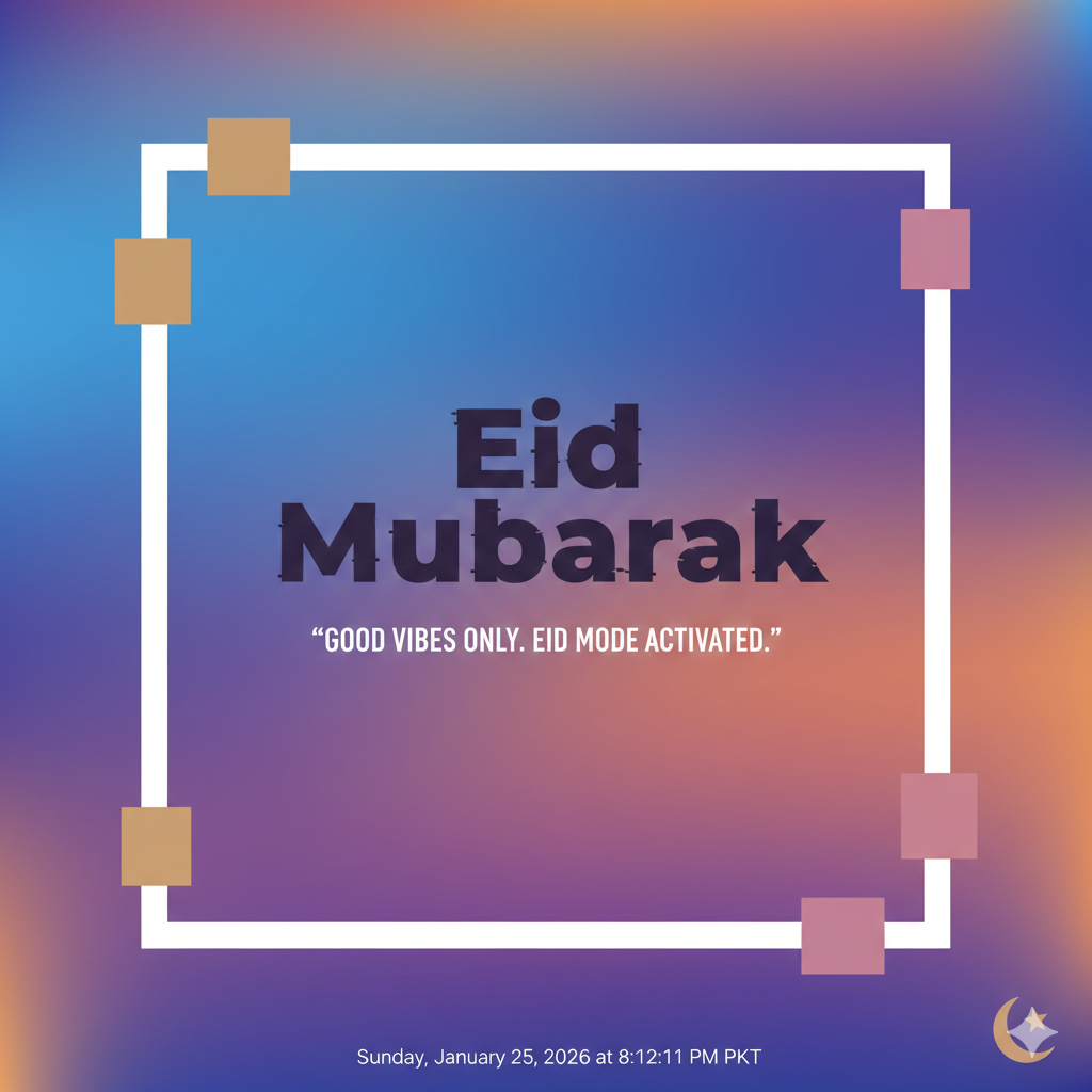 Trending Eid Mubarak Image with Modern Quote Style