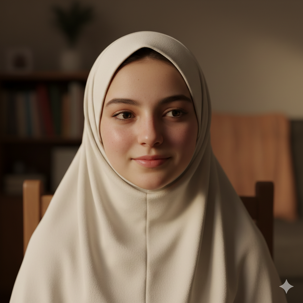 Realistic Hijab Girl Portrait with Natural Expression