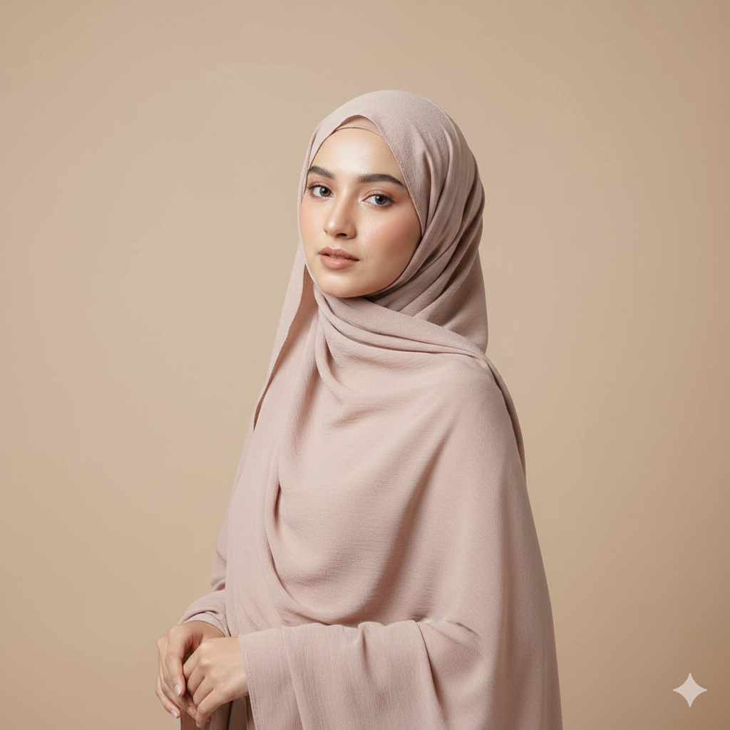 Elegant Muslim Girl Facebook Profile Picture with Clean Background
