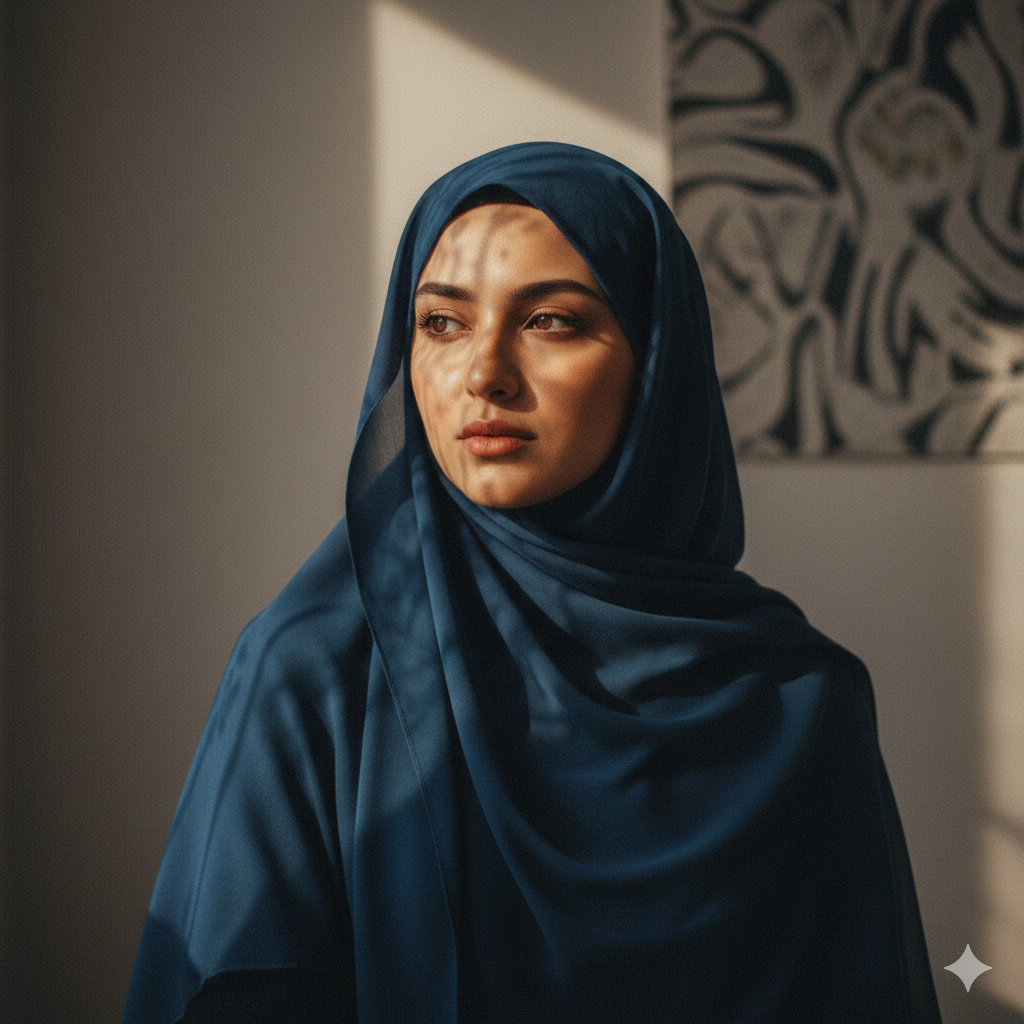 Artistic Hijab Girl Instagram Portrait with Soft Light