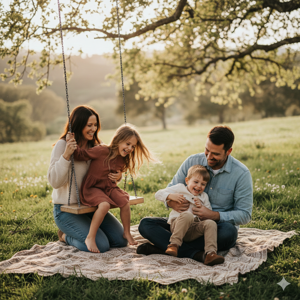 22. Family Photo Prompt with Natural Poses and Expressions