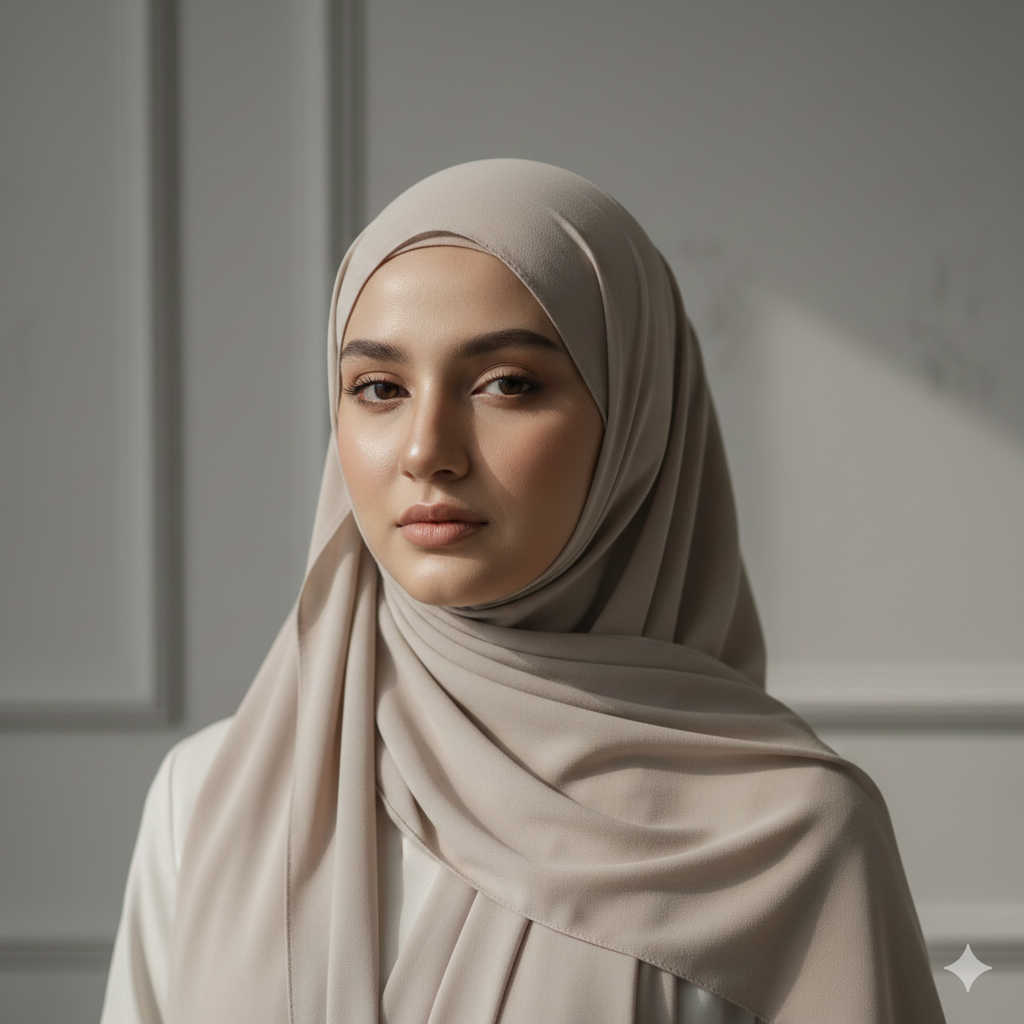 Muslim Girl DP with Neutral Tones and Soft Shadows