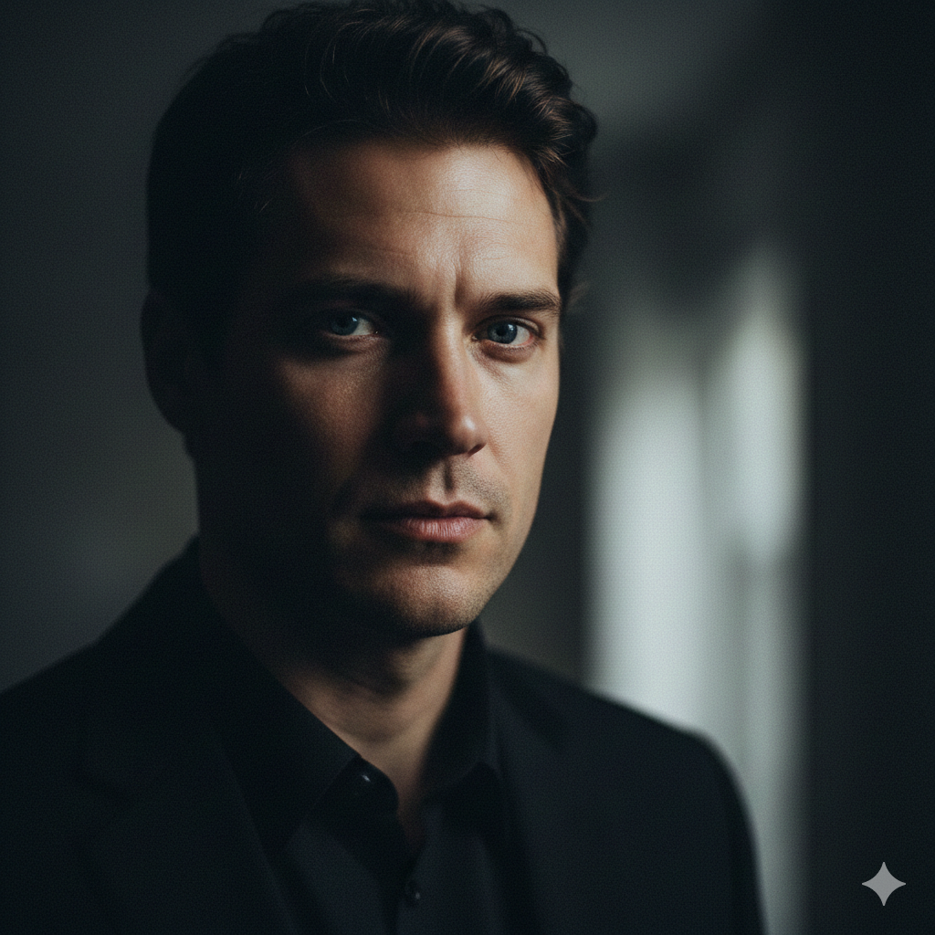 Cinematic Male Portrait with Shallow Depth of Field