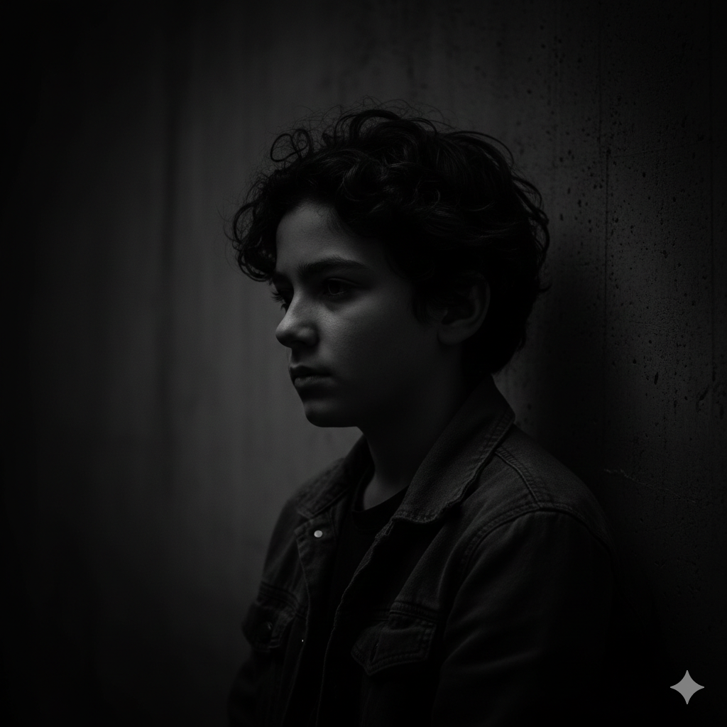 Dark‑Tone Black and White Boy Aesthetic Image