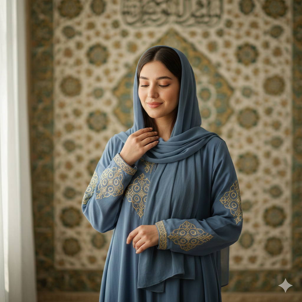 Peaceful Girl Portrait Showing Islamic Cultural Aesthetic