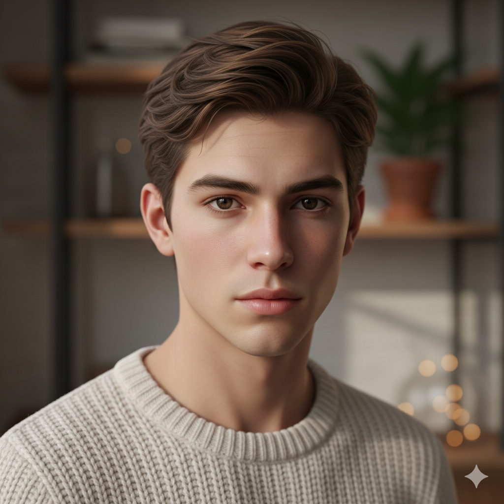 21. Realistic Stylish Boy AI Portrait with Fine Details