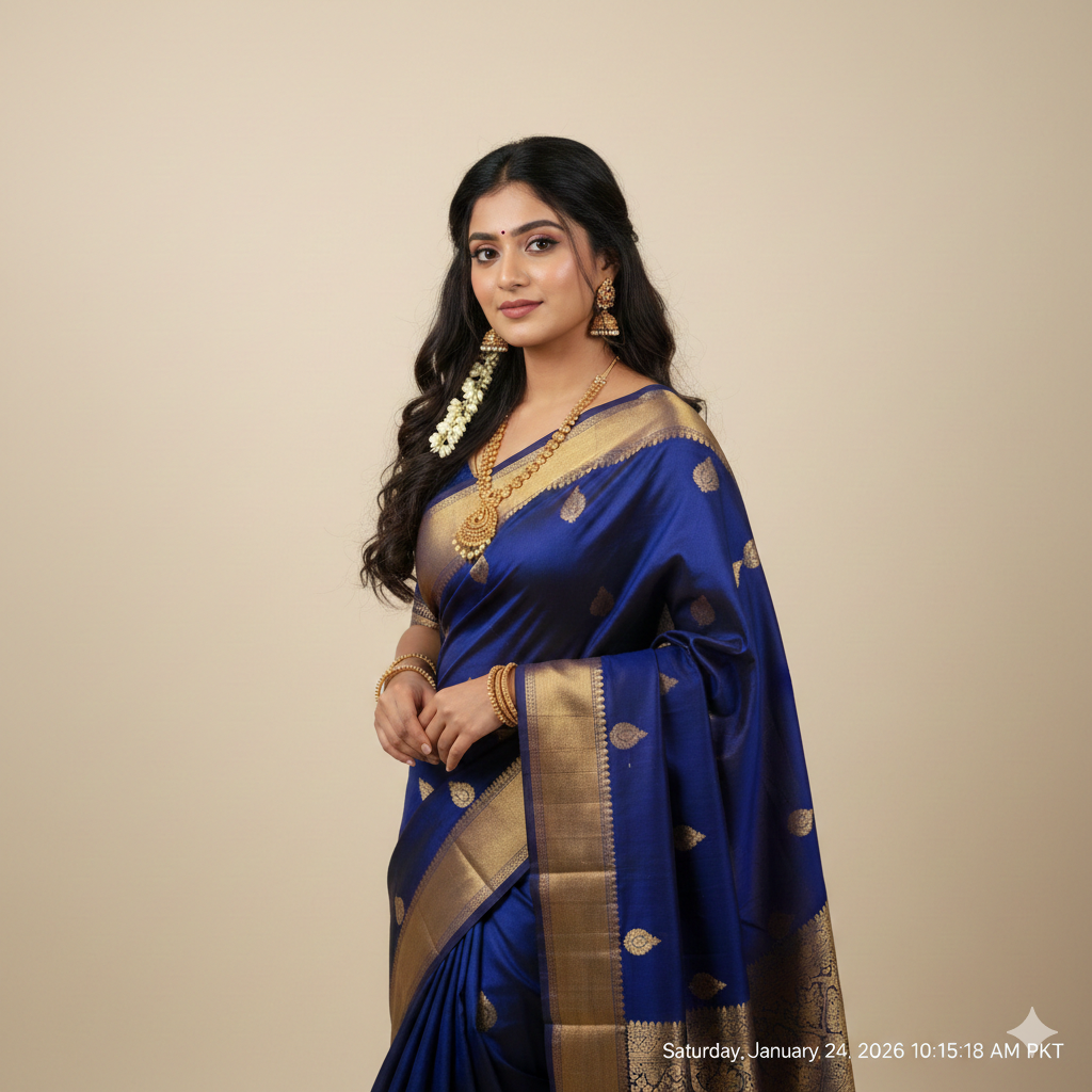 Studio Portrait of Girl in Saree with Balanced Lighting