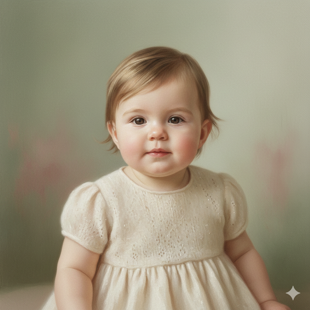 Elegant Baby Girl Photo with Calm and Sweet Mood