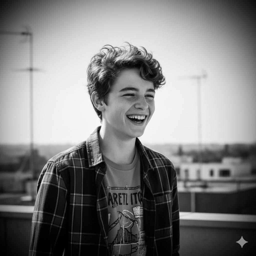 Modern Instagram‑Style Black and White Boy Photo