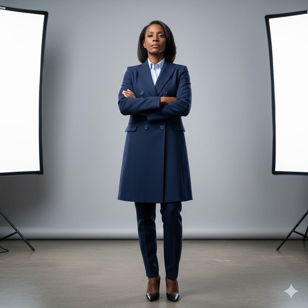 Confident Standing Pose in Coat Suit Photography