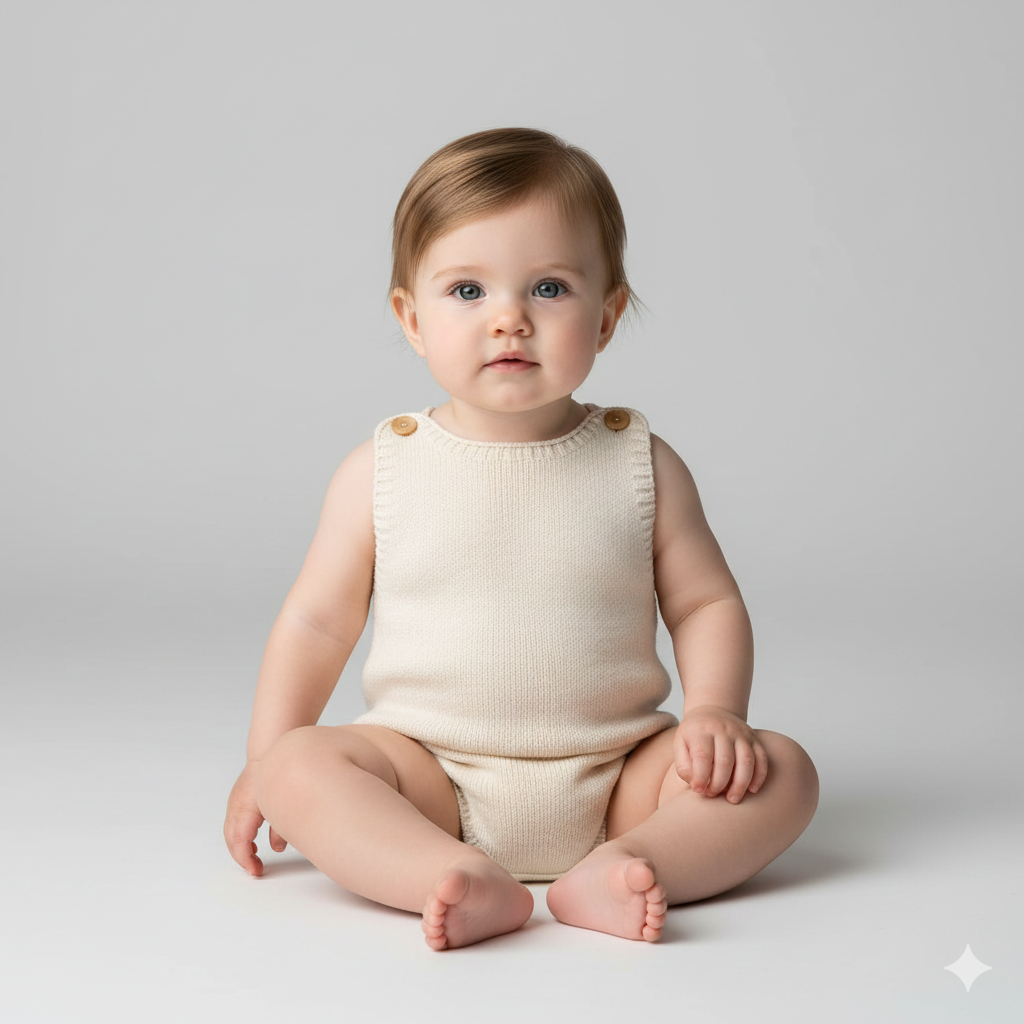 Simple and Clean Baby Girl Studio Portrait