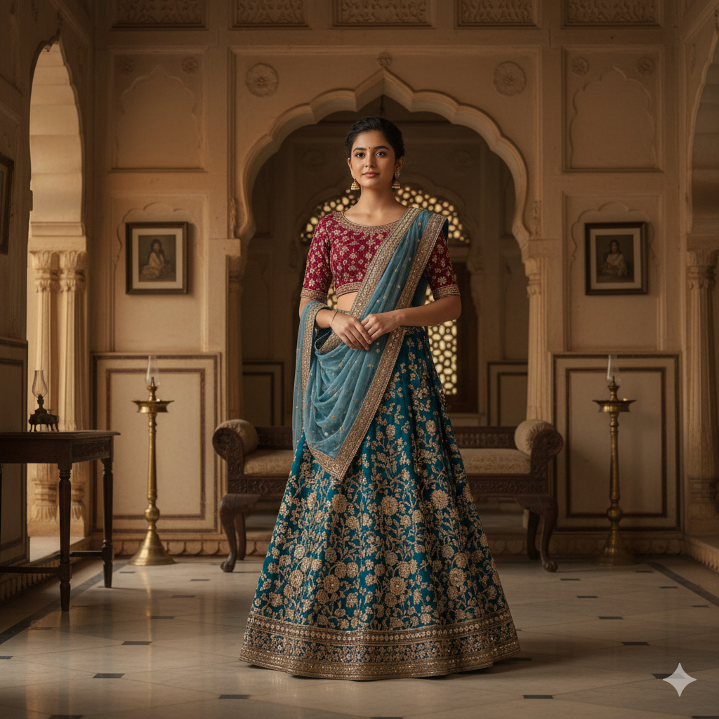 Elegant Indian Girl Photo in Traditional Outfit