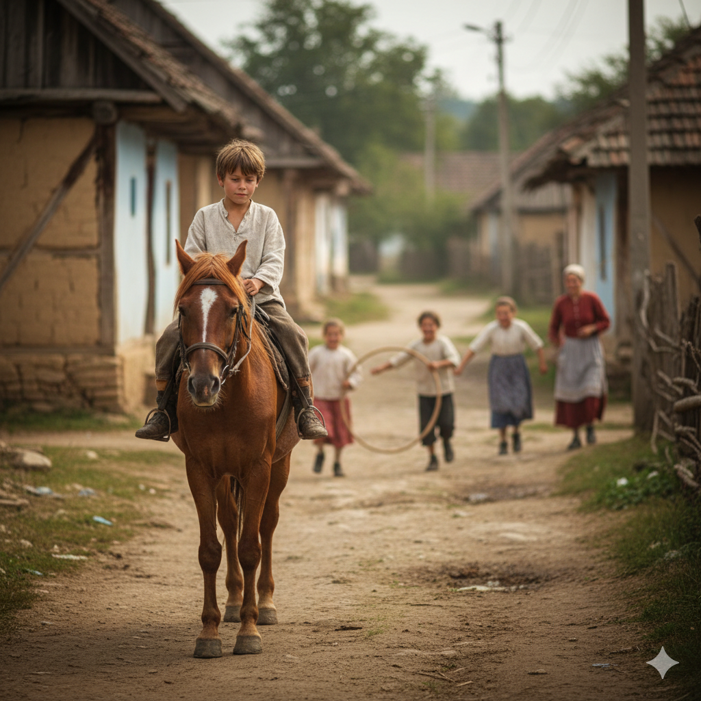 13. Village Style Boy Horse Riding Image Prompt