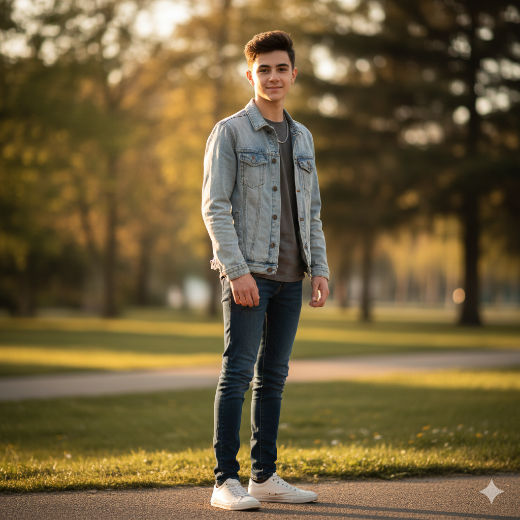 2. Confident Stylish Boy Photo with Soft Natural Lighting