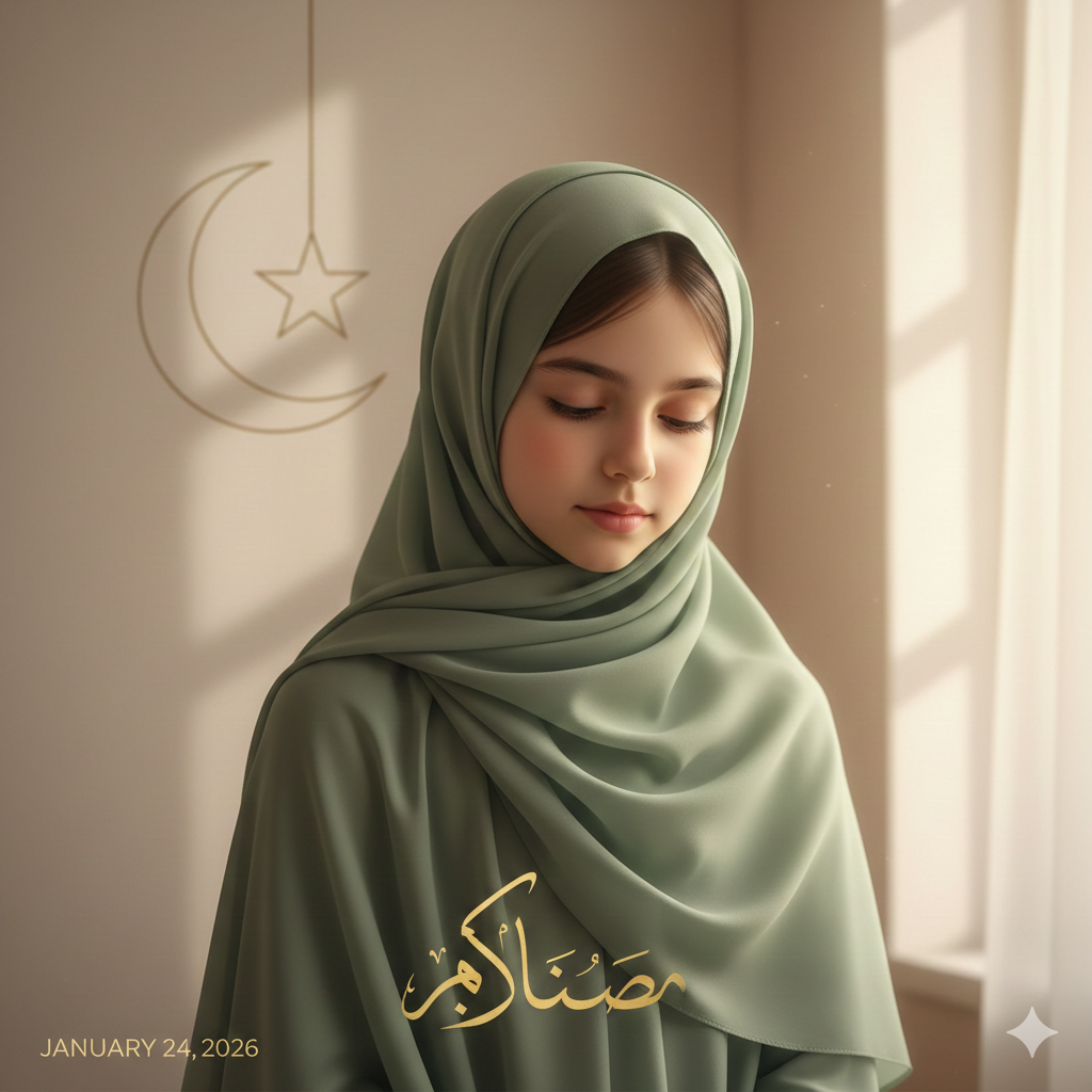 Ramadan Girl DP with Peaceful Expression and Hijab