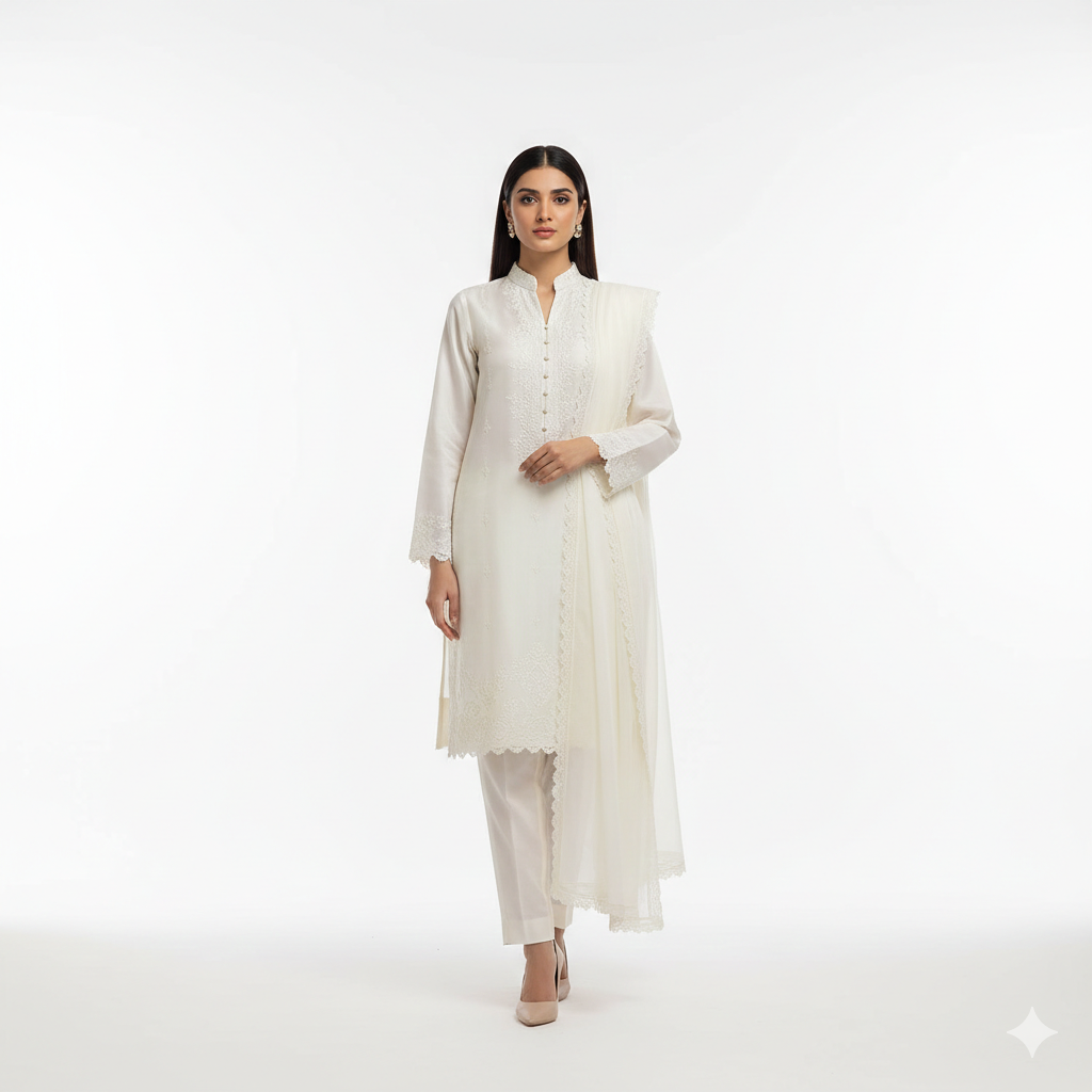 21. Classic Pakistani Fashion Look with Clean Aesthetic