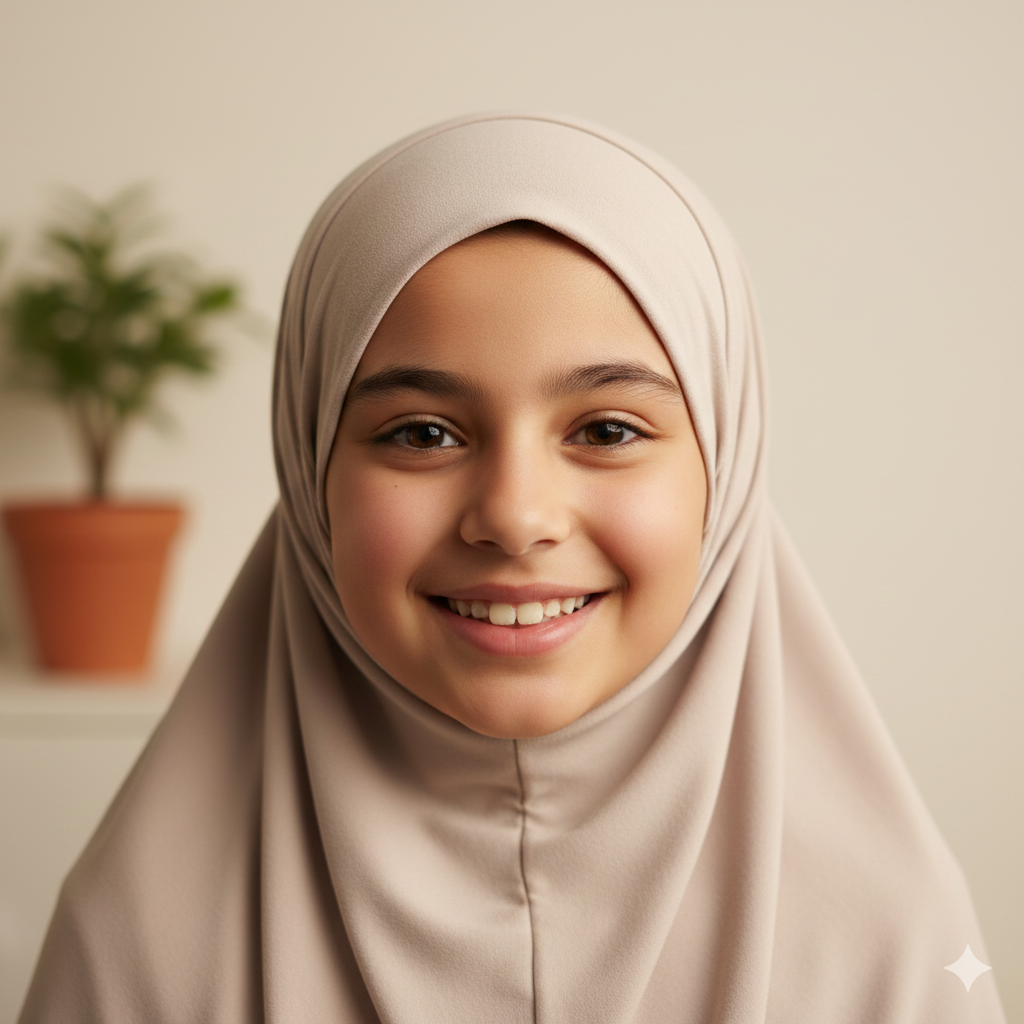 Stylish Muslim Girl Portrait with Natural Smile