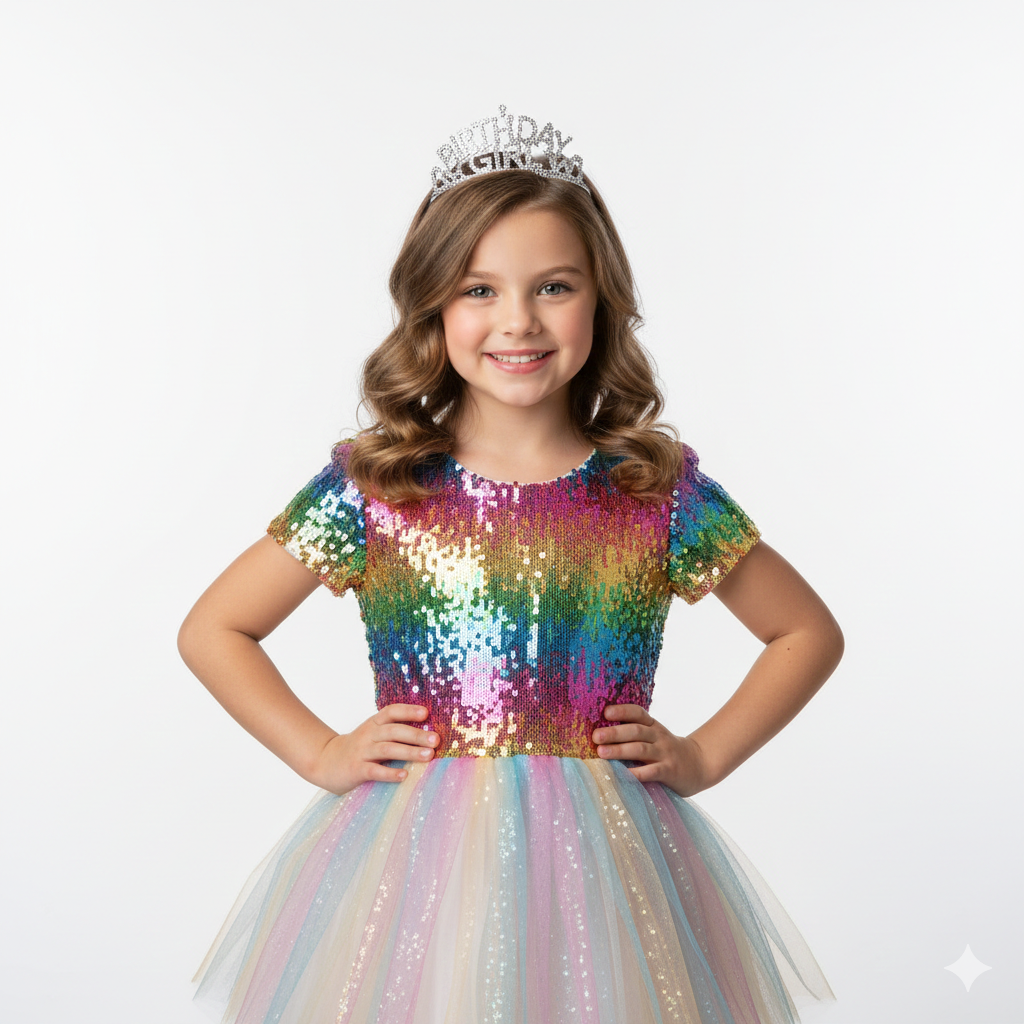 Studio‑Style Birthday Girl Photo with Clean Background