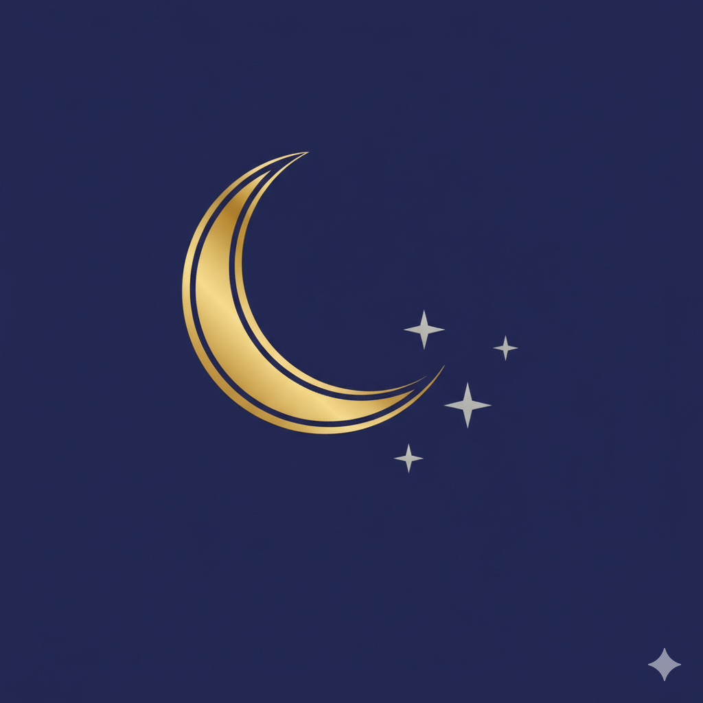 Minimalist Ramadan Aesthetic with Moon and Stars