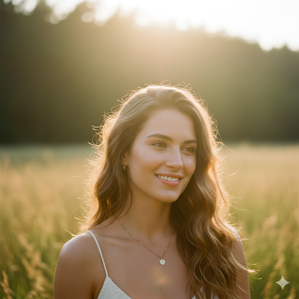 18. Natural Beauty Woman Portrait with Soft Glow