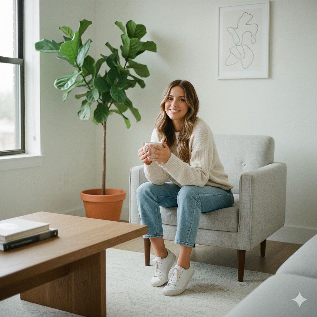 12. Modern Woman Aesthetic Photo for Social Media