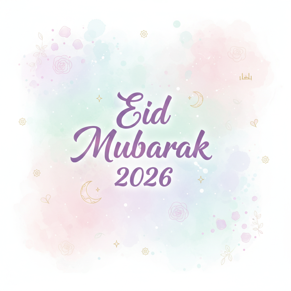 Eid Mubarak 2026 Image with Soft Pastel Aesthetic